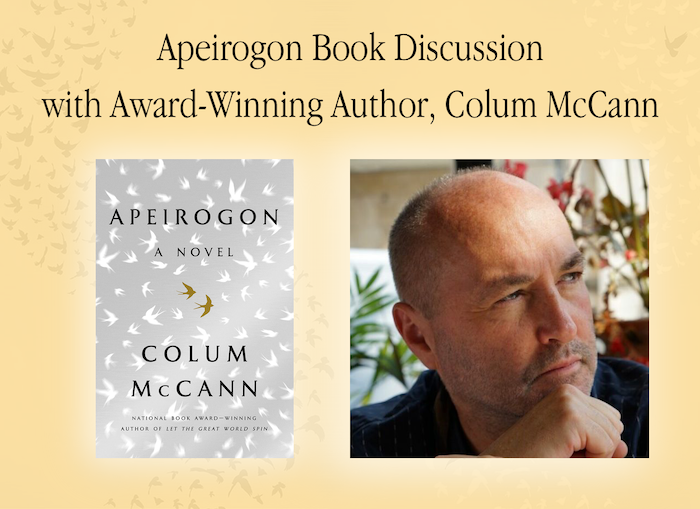 Webinar: Apeirogon Book Discussion with Colum McCann
